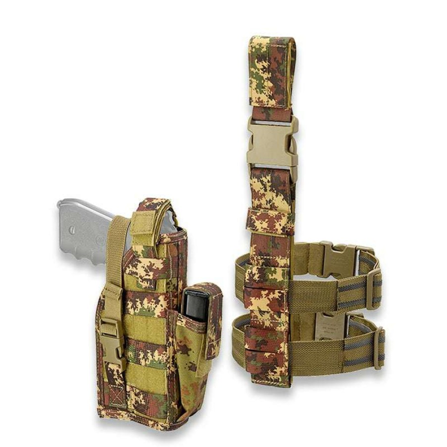 Backpacks & Bags & Versipacks * | Defcon 5 Ambidextrous Leg Pistol Holster, Camo Cut Price